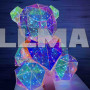 Светильник голографический 3D мишка с сердцем